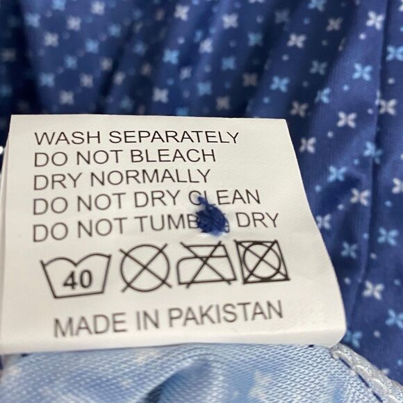 Collars & Co Polo Shirt Mens L Blue Los Cabos Star Golf Preppy Dress Collar NEW - Picture 7 of 8